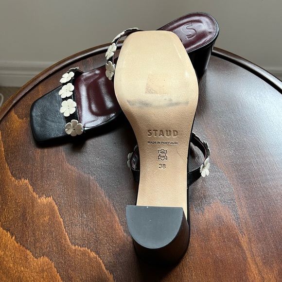 New Staud Y2K Leather Floral Strap Heel Sandals | NWOT - Picture 7 of 7